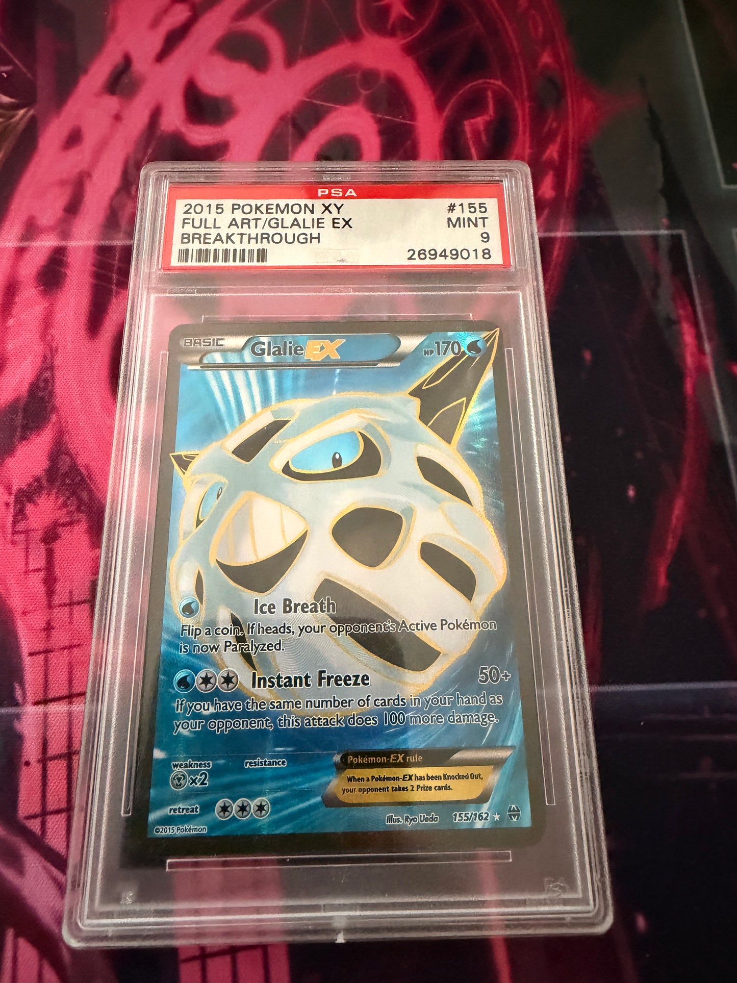 Pokemon 2015 XY - Full Art Glalie EX Breakthrough - PSA 9