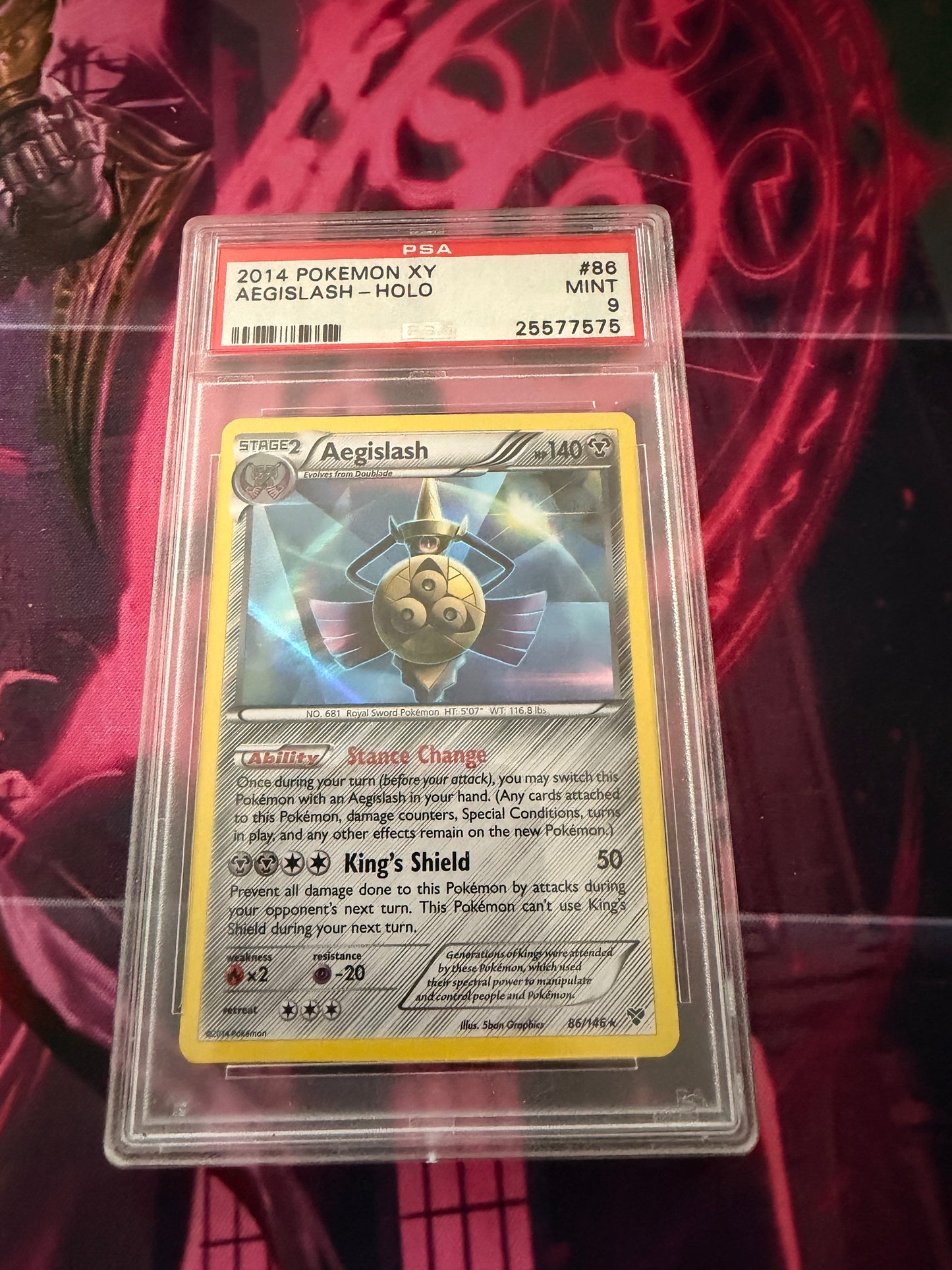 Pokemon 2014 XY Aegislash - Holo - PSA 9